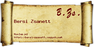 Bersi Zsanett névjegykártya